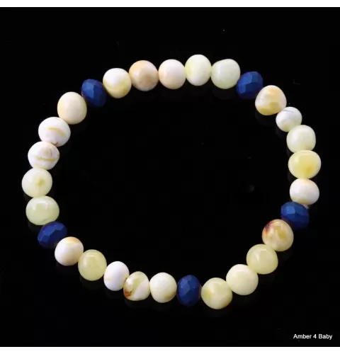 Gemstone Baltic Amber Teething Bracelet for Babies
