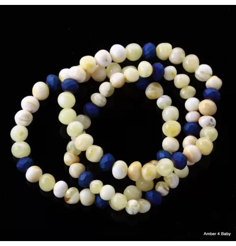 Gemstone Baltic Amber Teething Bracelet for Babies