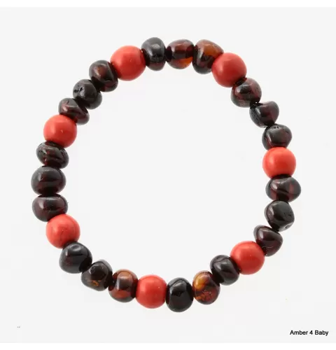 Gemstone Baltic Amber Teething Bracelet for Babies