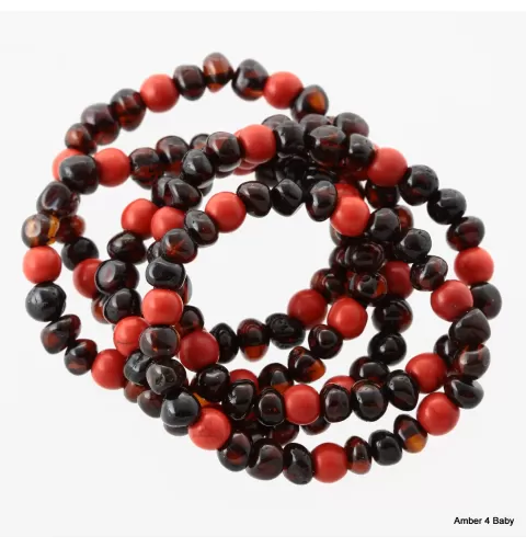 Gemstone Baltic Amber Teething Bracelet for Babies