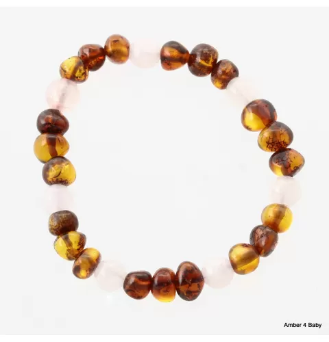 Gemstone Baltic Amber Teething Bracelet for Babies