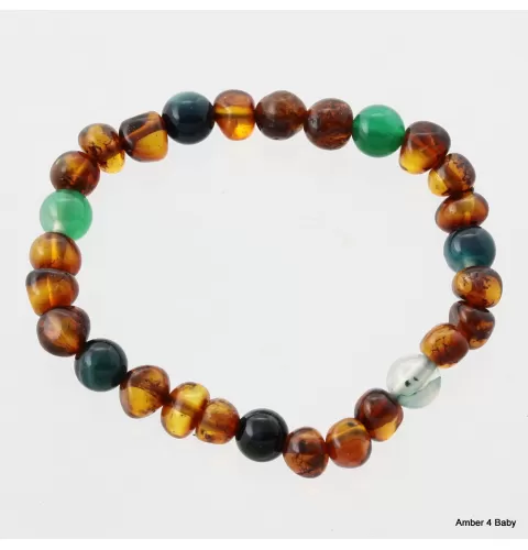 Gemstone Baltic Amber Teething Bracelet for Babies