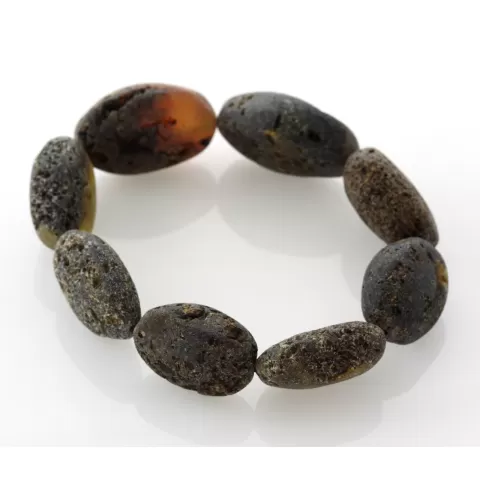 Large Raw Baltic amber beads stretch bracelet 20cm