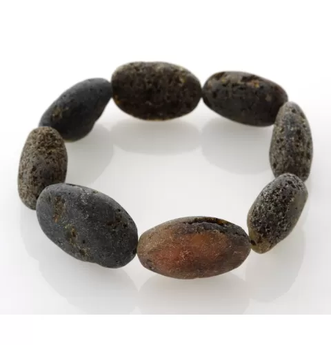 Large Raw Baltic amber beads stretch bracelet 20cm