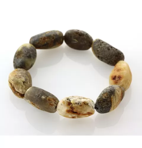 Large Raw Baltic amber beads stretch bracelet 20cm