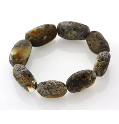 Large Raw Baltic amber beads stretch bracelet 20cm