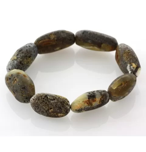Large Raw Baltic amber beads stretch bracelet 20cm