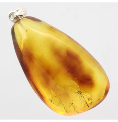 Baltic amber silver pendant w insect inclusion