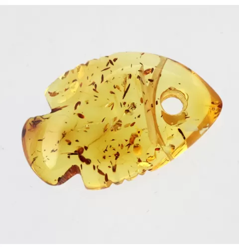 Baltic Amber figurine FISH Pendant Charm