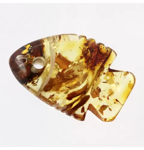 Baltic Amber figurine FISH Pendant Charm