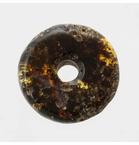 Donut shape Baltic amber pendant medallion