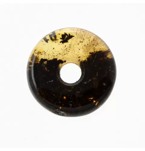 Donut shape Baltic amber pendant medallion