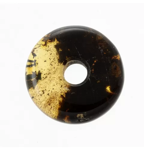 Donut shape Baltic amber pendant medallion
