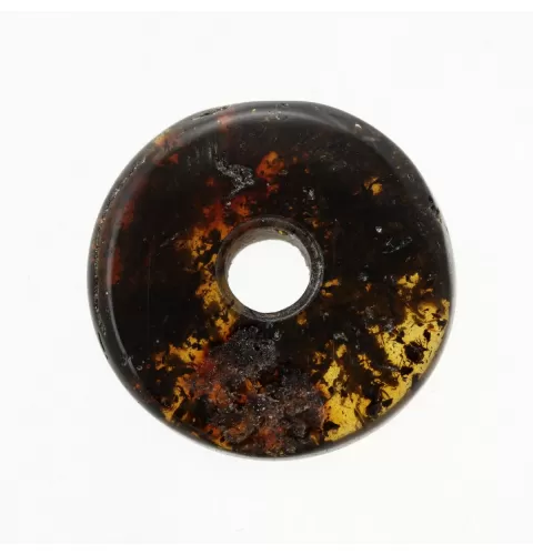 Donut shape Baltic amber pendant medallion