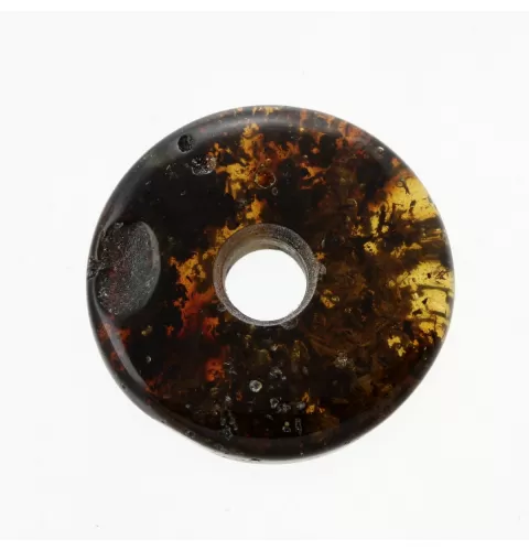 Donut shape Baltic amber pendant medallion