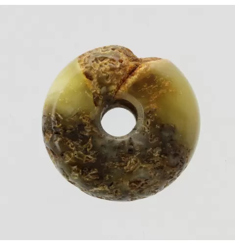 Donut shape Baltic amber pendant medallion