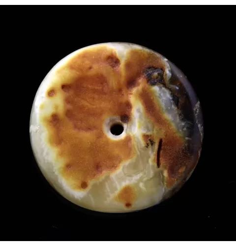 Donut shape Baltic amber pendant medallion