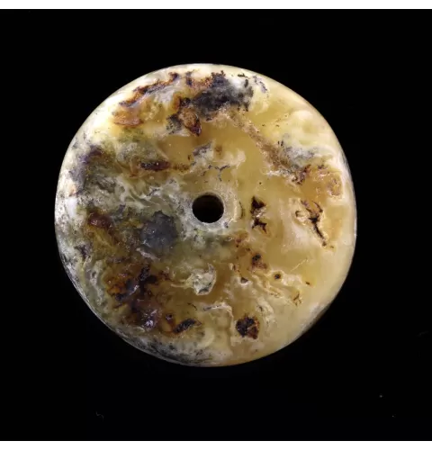 Donut shape Baltic amber pendant medallion