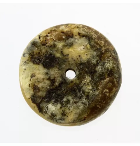 Donut shape Baltic amber pendant medallion
