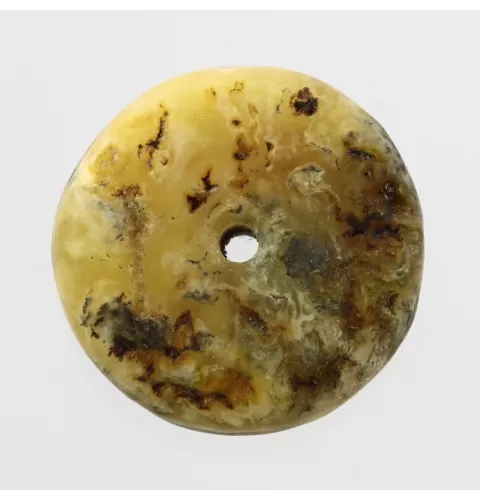 Donut shape Baltic amber pendant medallion