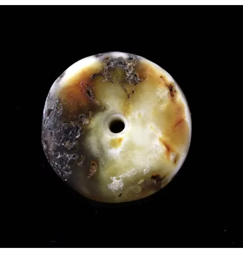 Donut shape Baltic amber pendant medallion