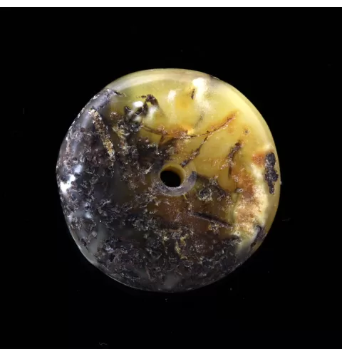 Donut shape Baltic amber pendant medallion