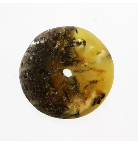 Donut shape Baltic amber pendant medallion