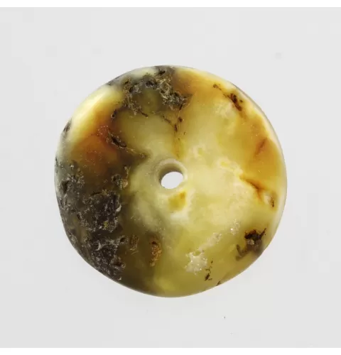 Donut shape Baltic amber pendant medallion