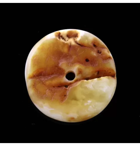 Donut shape Baltic amber pendant medallion