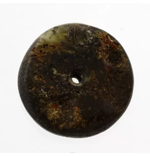 Donut shape Baltic amber pendant medallion