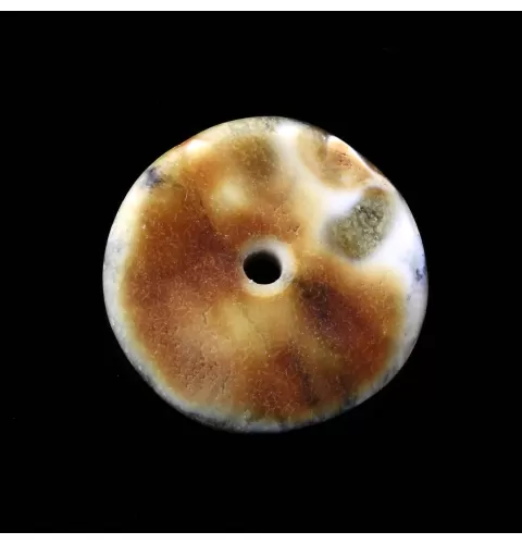 Donut shape Baltic amber pendant medallion