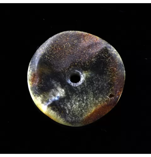 Donut shape Baltic amber pendant medallion