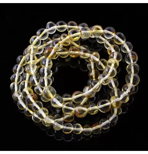 4 Lemon BAROQUE Baltic amber adult stretch bracelets 18cm