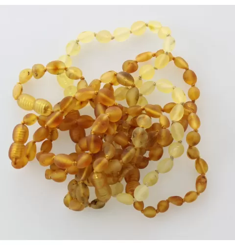 10 Raw BEANS Baltic amber teething bracelets 14cm