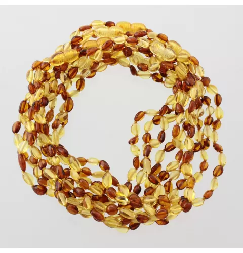 10 Multi BEANS Baby teething Baltic amber necklaces 33cm