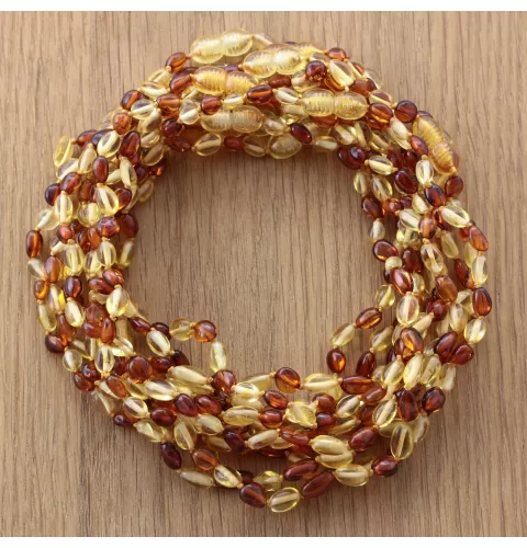 10 Multi BEANS Baby teething Baltic amber necklaces 33cm