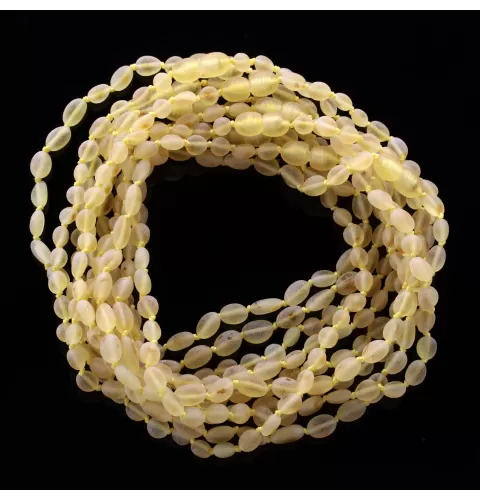 10 Raw Lemon BEANS Baby teething Baltic amber necklaces 33cm