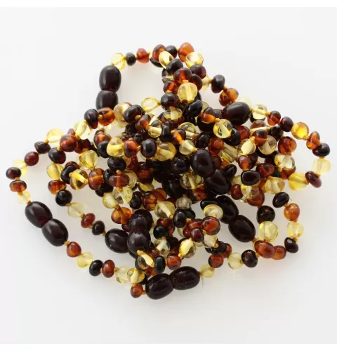 10 Multi BAROQUE Baltic amber teething bracelets 14cm