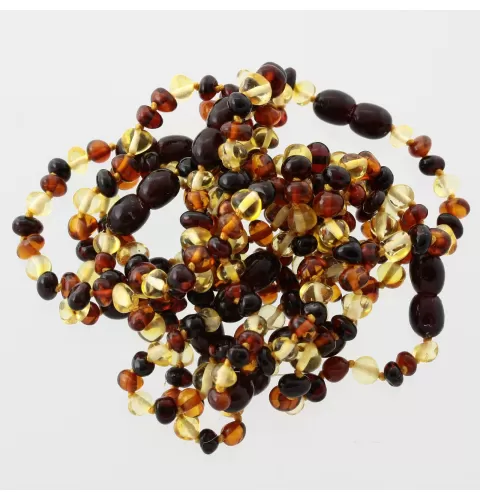 10 Multi BAROQUE Baltic amber teething bracelets 14cm