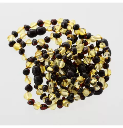 10 Multi BAROQUE Baltic amber teething bracelets 14cm