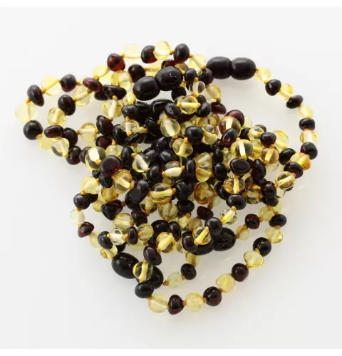 10 Multi BAROQUE Baltic amber teething bracelets 14cm