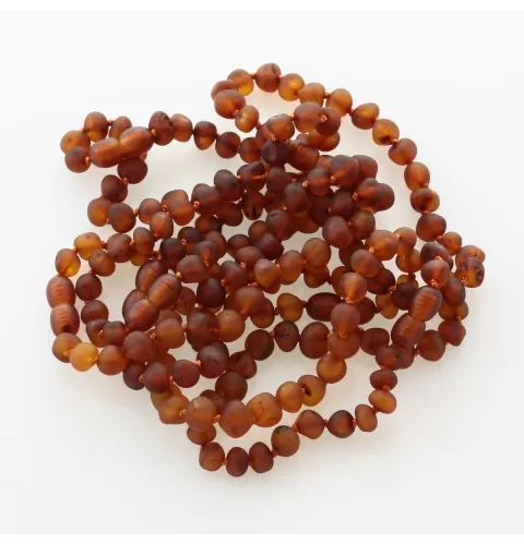 7 Raw Cognac BAROQUE Baltic Amber Bracelet 19cm