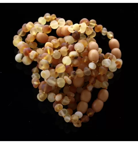 10 Raw Mix BAROQUE Baltic amber teething bracelets 12cm