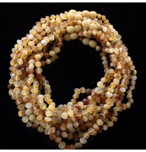 10 Raw Mix BAROQUE Baltic amber teething necklaces 35cm