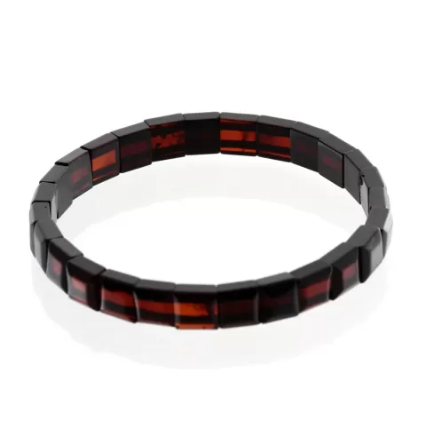 Elegant Little Squares Baltic amber stretch bracelet 19cm