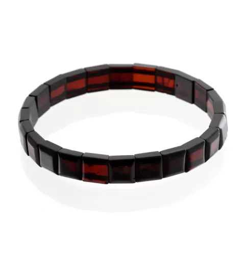 Elegant Little Squares Baltic amber stretch bracelet 19cm