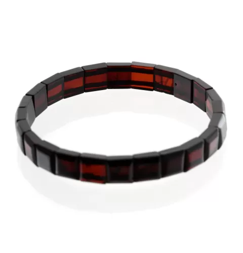 Elegant Little Squares Baltic amber stretch bracelet 19cm