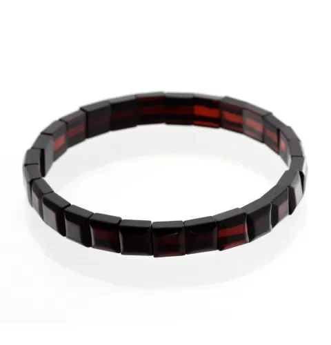 Elegant Little Squares Baltic amber stretch bracelet 19cm