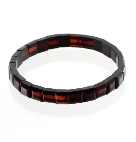 Elegant Little Squares Baltic amber stretch bracelet 19cm