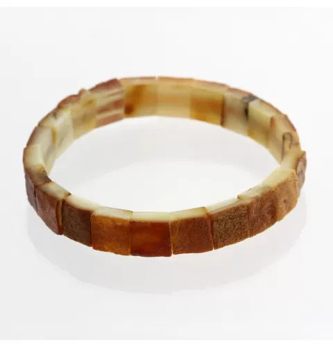 Rough Squares Baltic amber stretch bracelet 19cm